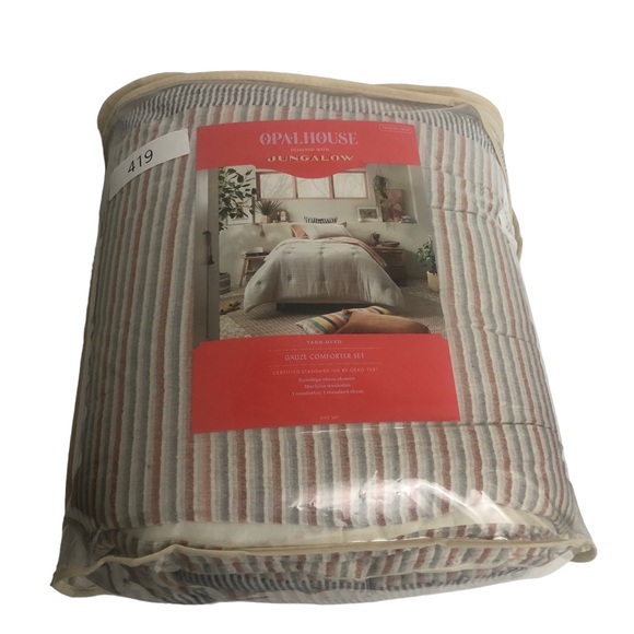 Opalhouse Bedding Opalhouse Twin Yarn Dyed Gauze Comforter Set New